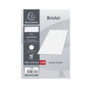  Fiches bristol blanches petits carreaux 14,8x21cm x100  EXACOMPTA 