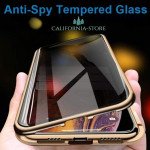 Coque Anti-Espion pour iPhone 15 Pro Max - Protection Totale à 360° en Verre Trempé, Argent