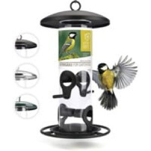  Mangeoire Oiseaux Exterieur 26cm - Distributeur Graines Oiseaux, Mangeoire À Oiseaux Distributeur Suspendu Imperméable D 