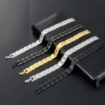 Bracelet Noir Magnétique pour Hommes - Un Bijou Quotidien Élégant et Moderne, Vendu par Winplle Shop