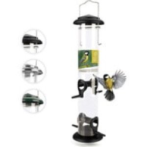  Mangeoire Oiseaux Exterieur 39cm - Distributeur Graines Oiseaux, Mangeoire À Oiseaux Distributeur Suspendu Imperméable D 