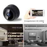 Mini Caméra de Surveillance IP WiFi HD 1080p A9 avec Micro Enregistreur Vocal sans Fil et Vision Nocturne, Vendue par Winplle Shop