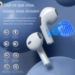 Pro6 - Écouteurs sans fil Bluetooth TWS avec Étui de Charge - Oreillettes Étanches pour Téléphones Huawei et iPhone